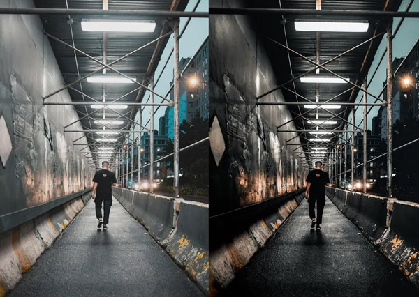 Cinematic Black Preset Before After