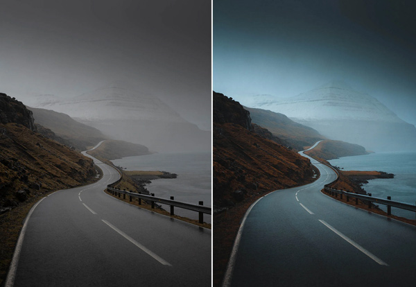 Moody Landscape Preset Before After